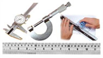 Steel rules, vernier gauges and micrometers for accuate measurements.