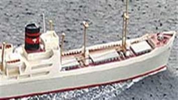Detailed fully painted 1:1250 scale models of merchant ships from the early 1900s through to modern container and bulk carriers.