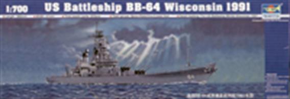 Trumpeter 1/700 US Battleship BB-64 Wisconsin 1991 Modern 05706Number of parts 223 Model Length 386mm