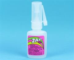 Zap is perfect for modellers because it is durable, shock-resistant, and versatile. The specific formulas of Zap for use on plastic, fiberglass, balsa wood, and metal ensure that no amount of stress will cause a breakage or failure. Super-thin penetrating formula. Works great on most materials, especially balsa. Strengthens fiberglass and cloth. Bonds in 1 to 5 seconds.