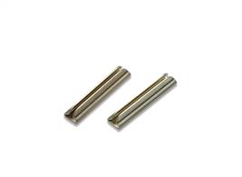 Metal conductive rail joiners for use with Peco SL-900 flexible track and points. Suitable for all track using code 250 rail.