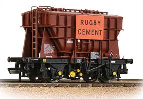 A detailed model of the classic BR Presflo covered hopper wagon finished in BR goods brown livery with Rugby Cement advertising and TOPS lettering.Price to be advised.