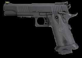 This is one of the brand new outstanding air pistols from Krown Land. This Helios MKI is a full metal pistol with a KL polymer grip. It has the KL Hi-Capa 28 round Co2 magazine and like most modern tactical air pistols it also has an under rail system to fit accessories like torches and laser targeting systems. Other features include fibre optic tactical sights, tactical trigger, metal two-stage hammer and a flared mag-well for fast magazine changes. Action BLOW BACK Calibre 4.5mm STEEL BBS Type CO2 poweredPlease note : Air guns can be purchased from our shops at Bristol, Gloucester and Stonehouse. Air guns cannot be purchased online.