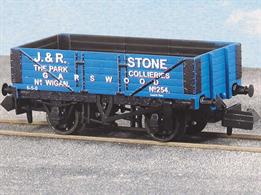 Detailed model of J&amp;R Stone 5 plank open wagon number 754This model is produced from new tooling and features, amongst many things, a much finer and thinner body moulding, including interior detail, with accurately-placed brake rigging and brake shoes (in line with wheels), fine printing detail and metal-tyred wheels.