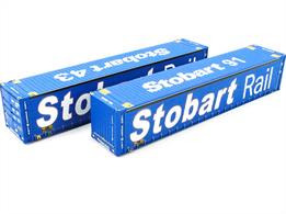 Pack of 2 45ft curtain sided containers Stobart Rail numbers 43 and 91.