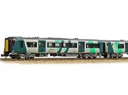 The Class 350 wears the London Northwestern Railway livery – with its contrasting shades of grey and green – so very well, and this attractive scheme has been scaled down and applied to the N scale model using Graham Farish’s usual attention to detail. The model is equipped with a powerful drive mechanism which incorporates a flywheel for smooth operation and is fitted with 6-pin decoder sockets making it easy to equip the model for use on DCC.