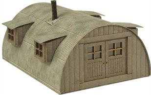 Metcalfe N Nissen Hut Card Kit PN815Metcafle Models N gauge / 1:148 scale PN815 Nissen Hut Card KitNissen Huts are distinctive buildings, originating from the Second World war period, and finding use in post-war military, industrial or agricultural locations for years after. They can even be found today in some tucked-away locations.These high-quality laser cut kits, with some die-cut parts, come fully decorated and are simple to assemble. The models also feature optional 'dormer' windows that can be positioned as the modeller sees fit. Each kit provides parts for one hut.Also suitable for use with 10mm wargaming figures.