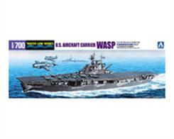 Aoshima 01034 1/700 Scale Waterline plastic model kit of US WW2 aircraft carrier USS Wasp.