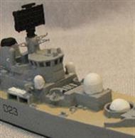 This Mt Miniatues MTM014 Type 82 Destroyer D23 HMS Bristol  kit comes complete with resin and white metal parts, photo etched detail and decals to complete this model of HMS Bristol. Also included in the kit is a Lynx helicopter for use on the Flight deck if requiredLength 220mm, Beam 25mm,  Height 45mm