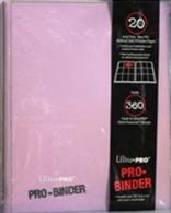 Pro Binders contain twenty 20-pocket pages with soft black protec­tive material. The binders can hold up to 360 sleeved cards.