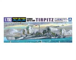 Detailed 1:700 scale plastic model kit of the German battleship Tirpitz.Lonely Queen of the Norwegian fjords the powerful Tirpitz was never to see action, falling victim to newer machines of war. Damaged beyond feasible repair by RN X-craft miniature submarine attacks Tirpitz capsized following a RAF bombing attack.
