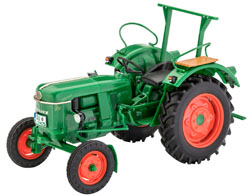 The popular Easy-click model kits in a noble promotion box with a great design. An easy to construct model construction kit of the very popular Deutz D30 which was introduced in 1961. At the beginning of the 1960's it was the best-selling agricultural tractor in its class. Detailed engine halves Opening engine cover Two versions of the rear wheel wells Rotating wheels Push together kit, no gluing necessary Handicraft fun with great results for everyone age 10 or older. Quick results are guaranteed with the innovative easy-click system: Multi-colour, precisely made components fit together for a sturdy connection and decorated with stickers. No painting necessary! The model can also be painted, which makes it completely unique. A recommendation with up to 5 colours is included in the instruction manual.