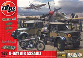 Airfix A50157A 1/72nd D-Day Air Assault World War 2 Gift SetAircraft played a crucial role in the invasion and the Hawker Typhoon was used across the battlefield keeping enemy tanks and troops away from the advancing front line.