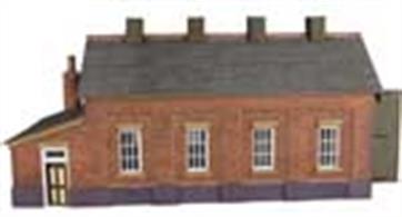 Metcalfe N Single Track Engine Shed Red Brick Card Kit PN931Stations on branchlines and cross-country routes required only a small engine shed to house the branch or pick-up goods locomotive. This pre-cut printed card kit is ideal to fill this role.Featuring sturdy construction the kit comes complete with relief window sills and lintels for extra reality. Based on Great Western structures, many of which were built by private companies before formal GWR takeover,&nbsp;the design is generic suggesting a structure built by a local building contractor and will look right on most layouts.As with all Metcalfe kits the card construction makes it easy to trim the parts to fit a site. A second kit can be added to extend the finished model, for example to accomodate two engines.Metcalfe brick single track engine shed kit footprint 130 x 47mm.