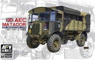 AFV 35239 1/35 Scale British Army AEC Matador 4x4 Truck - Mid ProductionIn addition to the nicely detailed plastic mouldings realistic vinyl tyres are supplied together with photo etched brass detailing components. Decals and comprehensive instructions accompany the model.