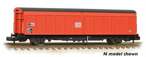 British Railways VGA design sliding door goods wagon running as a DB Cargo wagon, classified RBA finished in DB red livery.