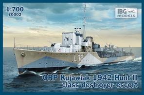 IBG Models 1/700 ORP Kujawaik 1942 Hunt II Class Destroyer Escort Kit 70002Glue and paints are required to assemble and complete the model (not included)