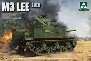 The Takom 2087 1.35th scale US M3 Lee Medium Tank Late kit includes both plastic, clear plastic and photo etched parts. Hatches can be assembled opened or closed. A jig is included to aid track assembly. Decals are supplied for four variants together with detailed assembly instructions.Adhesive and paints are required 