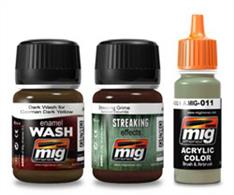MIG Productions 7412 Weathering Paints - German TanksHigh quality paints, set contains 3 tones.Perfect set for weathering German vehicles in the popular dark yellow colour as used in WW2
