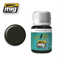 MIG Productions 1611 Enamel Panel Line Wash - Black NightEnamel Panel Line Wash 35ml JarWash for panels in RLM 81 and RLM 82 colours typical of German aircraft at the end of WW2.