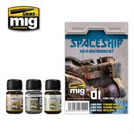 The essential weathering set for all types of space craft and mechas of all types and sizes.With this set, you will be able to weather and apply realistic and dynamic effects.