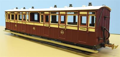 Plastic model kit of Lynton &amp; Barnstaple Railway third class coaches numbers 7 or 10 with central open-sided observation saloon.Kit with wheelsets for 16.5mm gauge track. This kit is also available with 14mm gauge wheelsets on request.