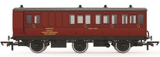 This 6 Wheeled Coach is a representation of the many small coaches which survived into British Railway ownership. Small coaches such as these proved especially adept at branch line work, where their small size enabled the traversing of tight radius curves, the ability to be hauled by smaller engines, and they were more acceptable to lower passenger numbers. The Tool Van served as a vital addition to many trains, carrying the important tools required for proper maintenance and repair.