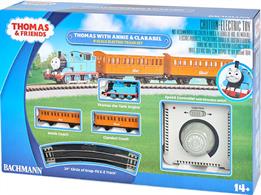 Thomas and his loyal companions, Annie and Clarabel, have the task of carrying some very important passengers to their destination. Thomas and his coaches are now available in N scale! This electric train set is the perfect way to begin your N scale Thomas &amp; Friends collection.