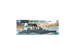 Aoshima 05671 1/700th HMS Kent County Class Heavy Cruiser Kit Attack of Benghazi