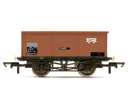 An iron ore tippler wagon was an all-steel mineral wagon that did not have doors. Each wagon featured heavier axleboxes for carrying iron ore. The wagons could be turned over for unloading at its destination, the steelworks.After these small capacity wagons were replaced with more modern rolling stock many of these vacuum brake fitted iron ore tippler wagons were taken over by the BR engineering departments for use as spoil carrier. TOPS coded ZKV these wagons were given the codeword Zander in the 'fishkind' series used for engineering wagons. This model comes in a bauxite livery with black patches applied to take the new lettering.