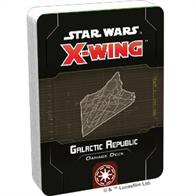 Personalize your Star Wars: X-Wing experience and display your loyalty with the Galactic Republic Damage Deck! This deck contains a complete set of thirty-three illustrated damage cards featuring diagnostics of a Delta-7 Aethersprite so you know exactly where your ship is hit.