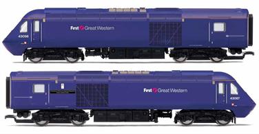 At the beginning of April 2006, FirstGroup, having secured the newly combined Greater Western franchise, unveiled a proposed new livery with a graduated blue to purple body colour and horizontal dynamic lines. Originally applied to both coaching stock and power cars, upon refurbishment the power cars received a modified livery of solid blue/purple, minus the dynamic lines This train pack features representations of power cars No. 43087 '11 Explosive Ordnance Disposal Regiment Royal Logistics Corps' and No.43098 in First Great Western plain blue livery.