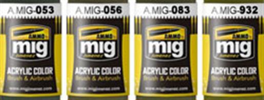 .All products are acrylic and are formulated for maximum performance both with brush or airbrush and the Scale Effect Reduction allowing users to apply the correct colour to their model. Water soluble, oderless and non-toxic. Shake well before use. We recommend MIG-2000 Acrylic Thinner for correct thinning. Dries completely in 24 hours.