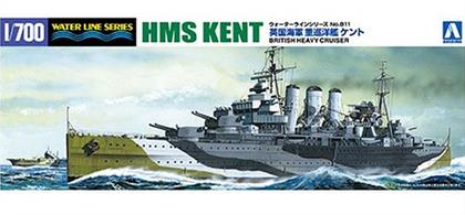 Aoshima 05673 1/700th HMS Kent County Class Heavy Cruiser Kit