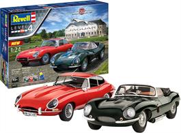 Revell 05667 1/24tg 100 Years Jaguar Gift SetContains 1 x jaguar E-Type Coupe and 1 x XK-SS KitNumber of Parts 285