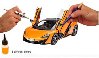 From the bottle directly into the gun, no further thinning necessary Consists of 8 different shades directly matched to sports cars of modern and historical (including special colors that are not currently available in the Revell range) Thin application by brush is also possible Easy dosing by bottle tip