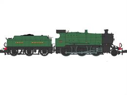 Dapol have announced the addition of the GWR 43xx mogul to their range of N gauge model locomotives.Designed by G J Churchward as part of his range of standard locomotive types theses models were modern and powerful locomotives when introduced in 1911. 342 were built by 1932, forming the backbone of the GWR mixed traffic motive power fleet for many years, members of the class lasting until the end of steam on the Western region.Model of 6336 finished in GWR green livery lettered GREAT WESTERNDCC Ready with sockets for NEXT-18 decoder. Production planned for Q4 2024