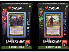 There are 2 different decks for The Brothers War.  You will be sent one at random unless otherwise specified, subject to availability.The decks are:Mishra's Burnished Banner - Blue/Black/RedUrza's Iron Alliance - White/Blue/Black