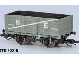 Peco have produced a nicely detailed model of the 7 plank open wagon based on the RCH 1923 design for the TT:120 range.The 7 plank open coal wagons were probably the most common wagons on Britains' railway network throughout the steam era. The standard 12-ton capacity coal wagon was introduced from circa 1907, with the design updated in 1923. Large numbers of these wagons were owned by the railway companies, colliery companies and coal factors, while the small fleets of local coal merchants often carried colourful advertising liveries.Model finished in LNER grey livery, representing the many 1923 design wagons built by the LNER for coal and minerals traffic.