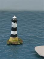 Trwyn Du Lighthouse, otherwise known as Penmon Lighthouse is a 1/1250 scale 3D-printed in PLA resin and painted to order by Coastlines Models, CL-L51.