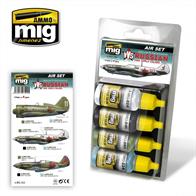 High-quality acrylic paint set includes all 4 colors used to accurately apply the camouflage for the aircraft of the Soviet Air Force during the early years of World War II. With these references, we can represent well-known airplanes including some piloted by the great Soviet aces, such as the La-3 and I16 or the famous Yak-3. The colors are based on photographs and documents of the time representing exact colors, although slightly lightened to compensate for the scale effect. This paint is created using a formula optimized to obtain the maximum performance from both brush and airbrush application. This set includes 4 colors in 17mL bottles. Each bottle features a steel agitator to facilitate thorough mixing of the paint and must be shaken before each use. Each color is water soluble, odorless, and non-toxic. We recommend A.MIG-2000 Acrylic Thinner for proper dilution. Dries completely in 24 hours