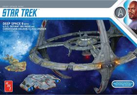 Deep Space nine station complete with Cardassian Keldon class cruiser and USS Defiant