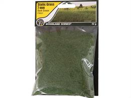 Static Grass Dark Green 7mm.Static Grass is a special material that stands upright when it is appliedUse Static Grass to model fields and other tall grasses. Blend multiple lengths and colors of Static Grass to replicate all phases of growth.