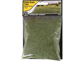 Static Grass Medium Green 7mm.Static Grass is a special material that stands upright when it is appliedUse Static Grass to model fields and other tall grasses. Blend multiple lengths and colors of Static Grass to replicate all phases of growth.
