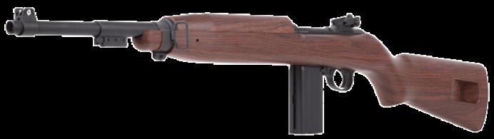 Also available with Solid wood handleThe standard firearm for the U.S. military during World War II, the Korean War, and well into the Vietnam War is now available as a replica – choose between the M1 Carbine 4.5mm BB CO2 Air Rifle, or CO2 6mm BB Airsoft Rifle. As an air rifle, the M1 features a 15 round magazine and is powered by a single 12-gram CO2 cartridge. It features a metal upper receiver with a synthetic wood look stock. Authentic replica Uses one 12-gram CO2 cartridge 15-rd. drop-free magazine Full-metal action Windage-adjustable rear sight Manual safetyPlease note : Air guns can be purchased from our shops at Bristol, Gloucester and Stonehouse. Air guns cannot be purchased online.