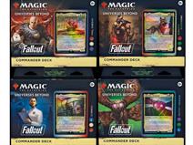 Due for release Friday 8th March 2024.There are 4 different decks for Fallout. You will be sent one at random unless otherwise specified, subject to availability.The decks are:Hail, Ceasar - Red/White/BlackMutant Menace - Black/Green/BlueScience! - Blue/Red/WhiteScrappy Survivors - Red/Green/White
