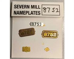 Severn Mill Nameplates 8752 Pannier Tank Number plate and smokebox plateNever fitted brand new in pack8752 Cabside and smokebox plate81C Shedplate