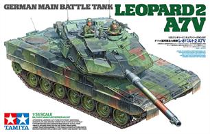 Tamiya 35387 1/35th Leopard 2 A7V Tank KitNearly twenty years since the release of Item 35271 (1/35 Leopard 2 A6) in 2004, Tamiya is proud to welcome the Leopard 2 A7V with totally new parts into 1/35 Military Miniature Series.