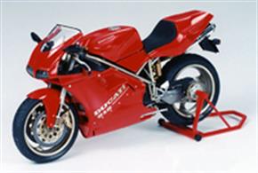 Tamiya 14068 1/12th Ducati 916S Motorbike KitDucati, the renowned Italian motorcycle manufacturer, is highly regarded by motorcycle enthusiasts the world over. A beautifully detailed model of the Ducati 916S can be assembled from this Tamiya 14068 plastic kit.