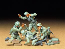 Tamiya 1/35 German Infantry Mortar Team Figure Set 351934 figure set of German mortar team including weapons and equipment.Glue and paints are required